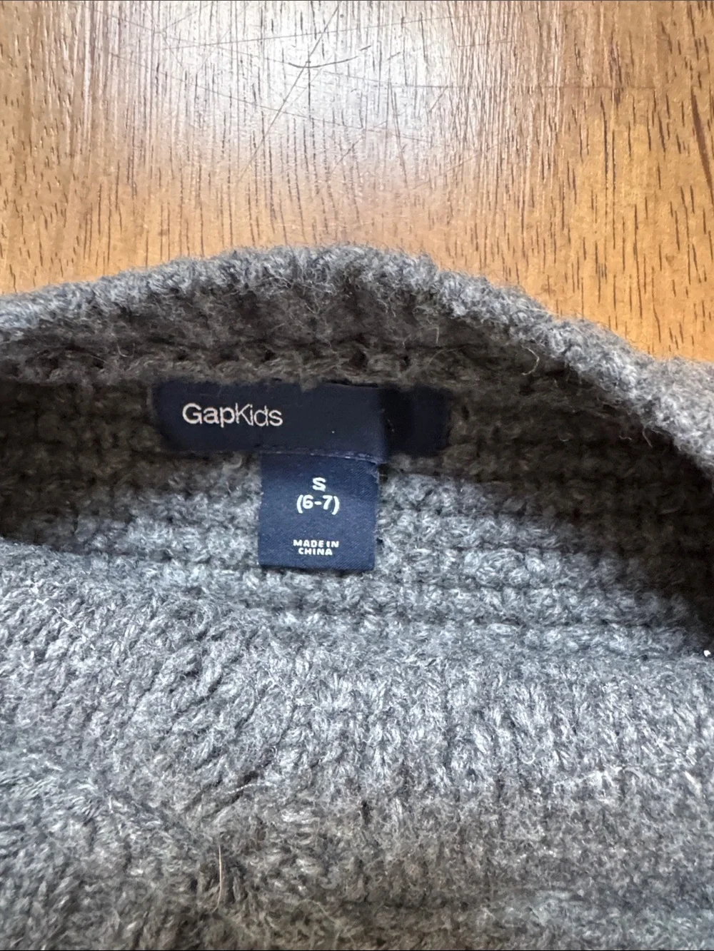 GAP Charcoal Gray Sequin Cable Knit Crewneck Sweater